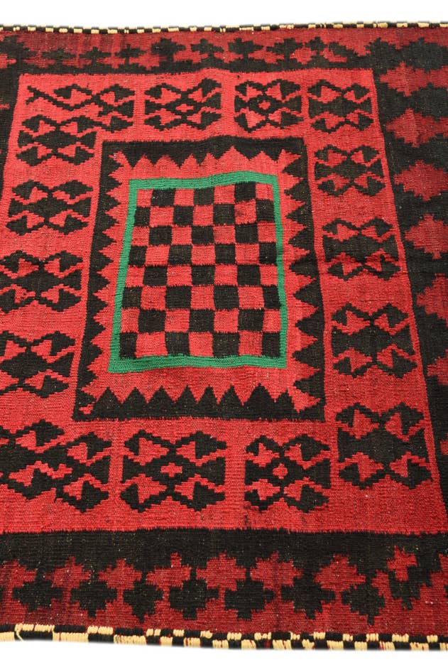 Detail image of 4' x 4' Hand Woven Kilim Fars Wool Square Rug