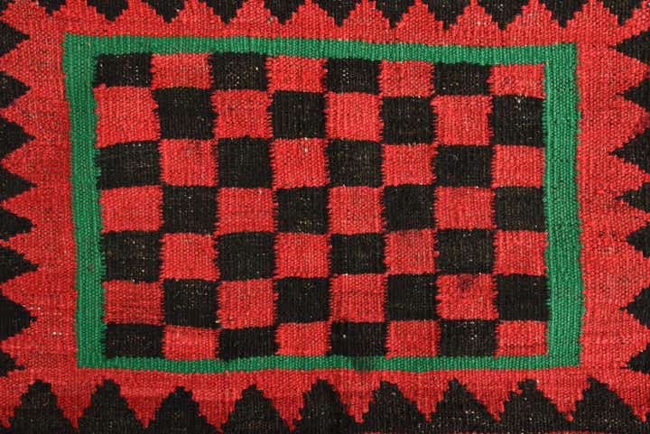 4' x 4' Hand Woven Kilim Fars Wool Square Rug