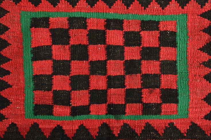 Detail image of 4' x 4' Hand Woven Kilim Fars Wool Square Rug