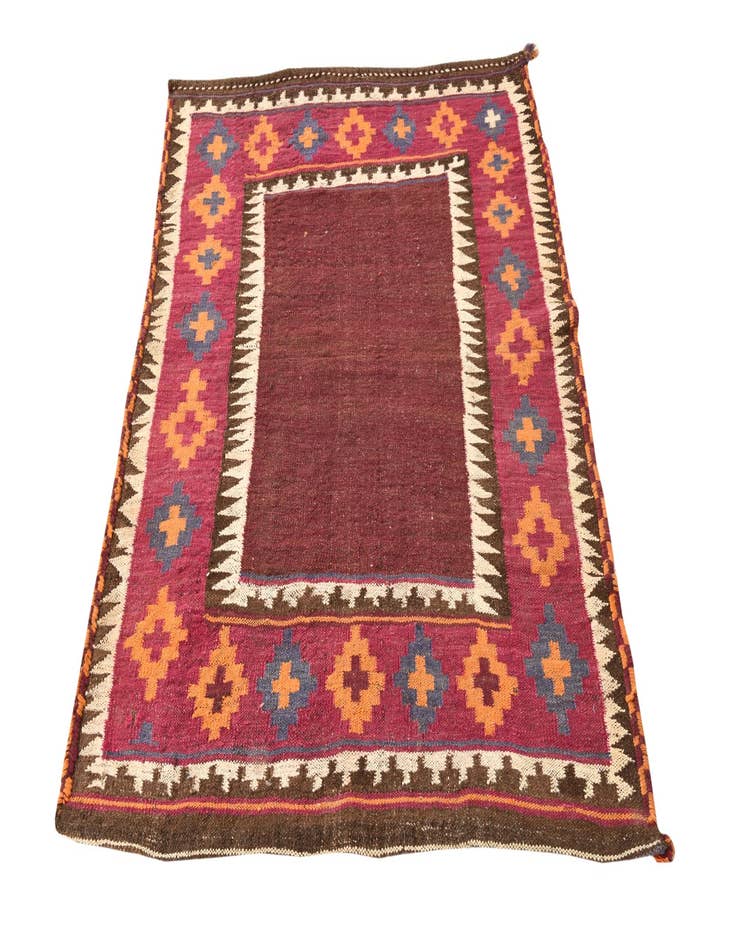 Detail image of 3' 8 x 4' 7  Hand Woven Kilim Fars Wool Square Rug