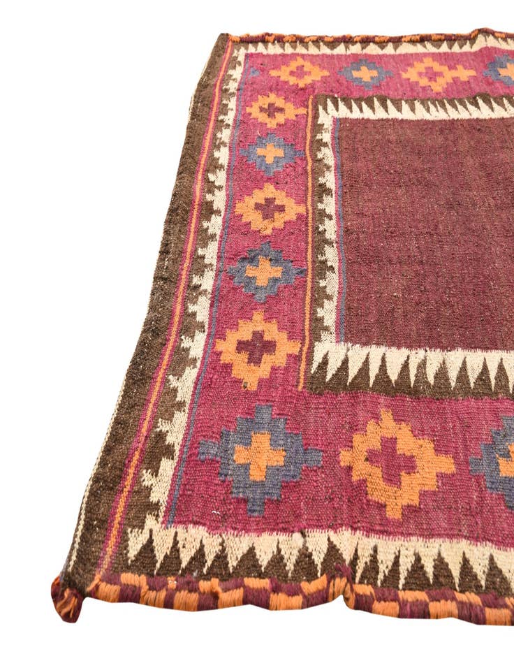 Detail image of 3' 8 x 4' 7  Hand Woven Kilim Fars Wool Square Rug
