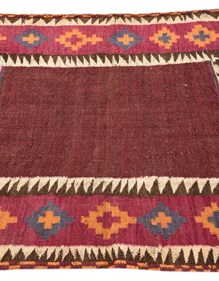 Detail image of 3' 8 x 4' 7  Hand Woven Kilim Fars Wool Square Rug
