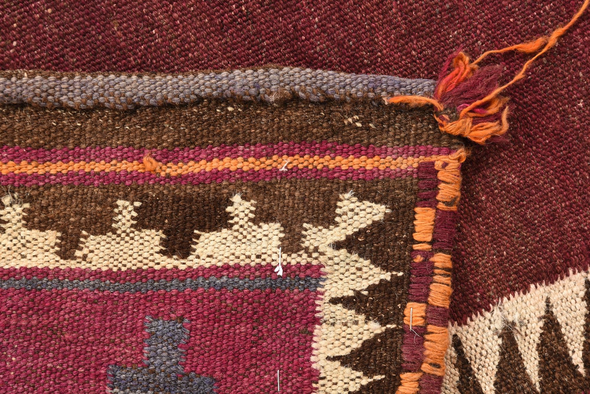 110cm x 140cm Hand Woven Kilim Fars Wool Square Rug