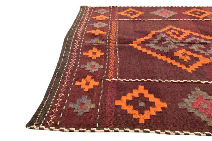 3' 10 x 3' 10 Hand Woven Kilim Fars Wool Square Rug