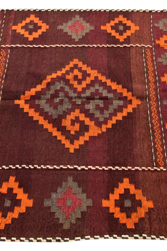 3' 10 x 3' 10 Hand Woven Kilim Fars Wool Square Rug