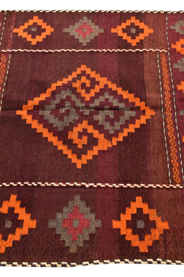 Detail image of 3' 10 x 3' 10 Hand Woven Kilim Fars Wool Square Rug