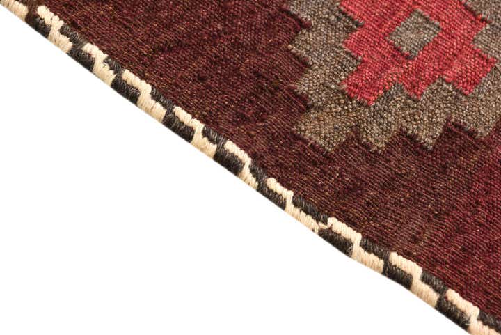 3' 10 x 3' 10 Hand Woven Kilim Fars Wool Square Rug