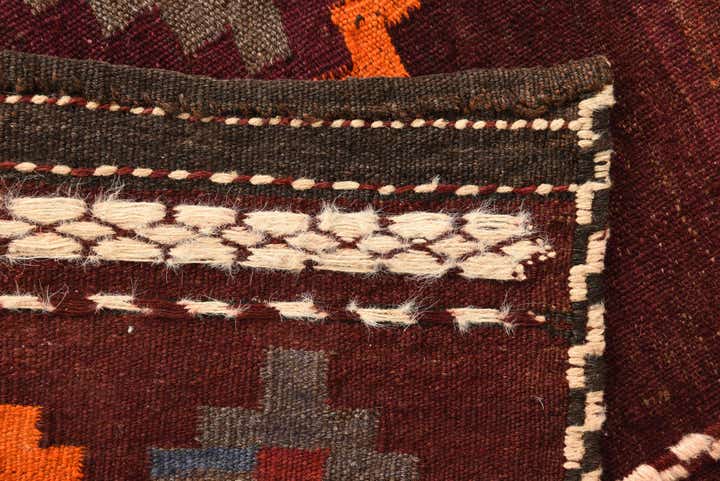 3' 10 x 3' 10 Hand Woven Kilim Fars Wool Square Rug