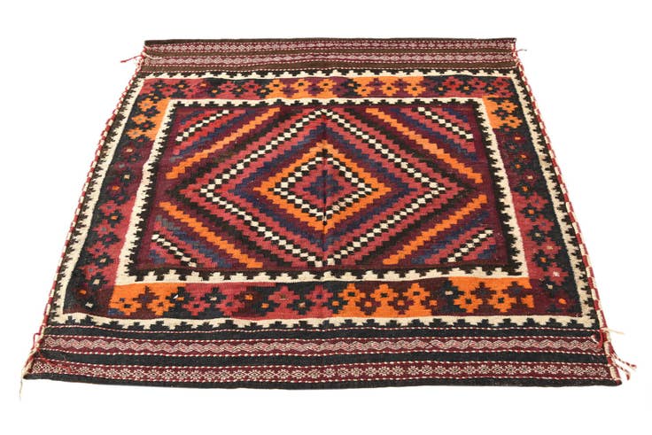 Detail image of 4' 5 x 4' 8 Hand Woven Kilim Fars Wool Square Rug