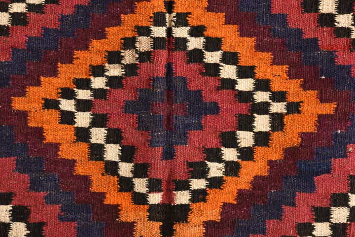 4' 5 x 4' 8 Hand Woven Kilim Fars Wool Square Rug
