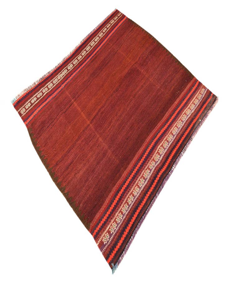 Detail image of 4' 3 x 4' 7 Hand Woven Kilim Fars Wool Square Rug