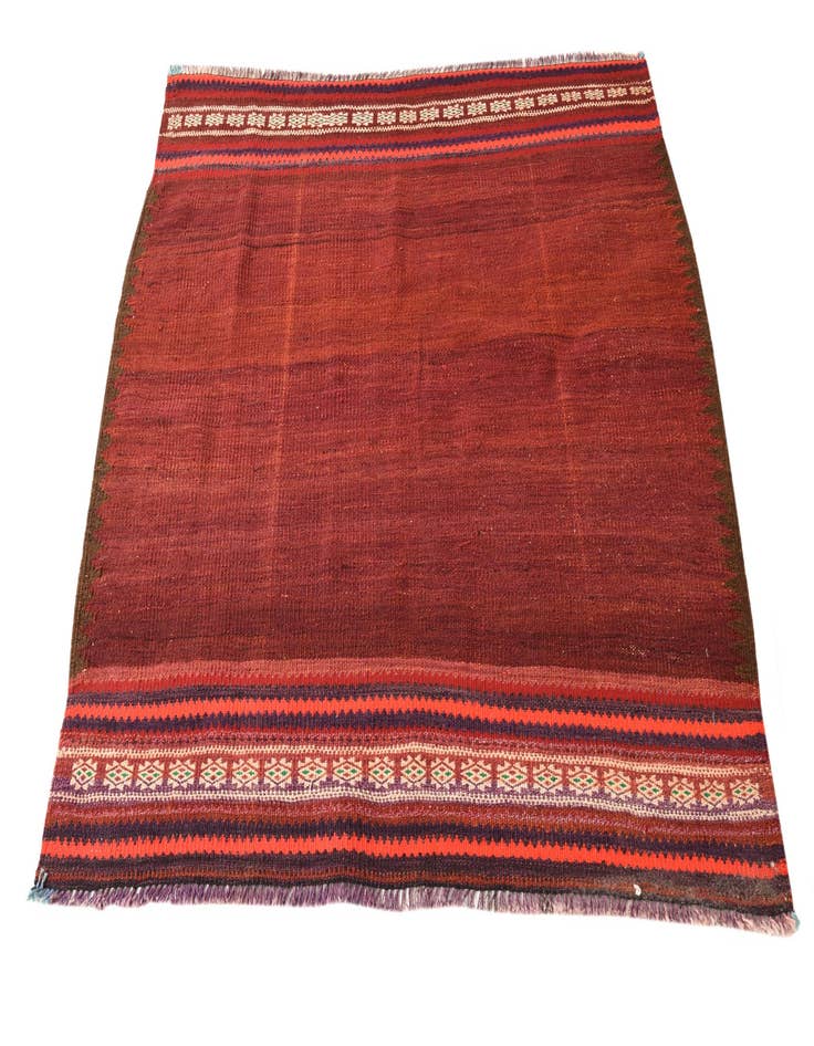 Detail image of 4' 3 x 4' 7 Hand Woven Kilim Fars Wool Square Rug