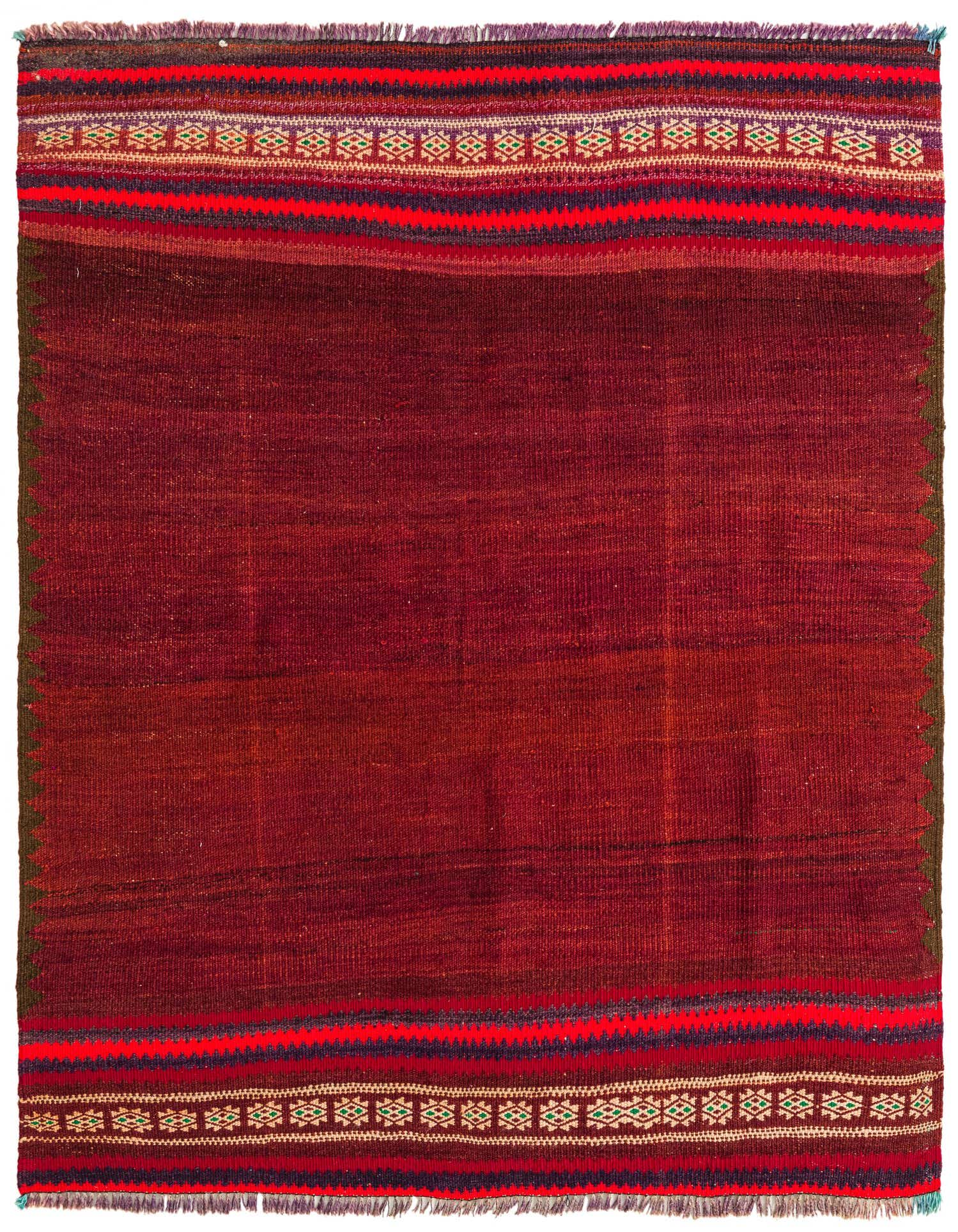 4' 3 x 4' 7 Hand Woven Kilim Fars Wool Square Rug