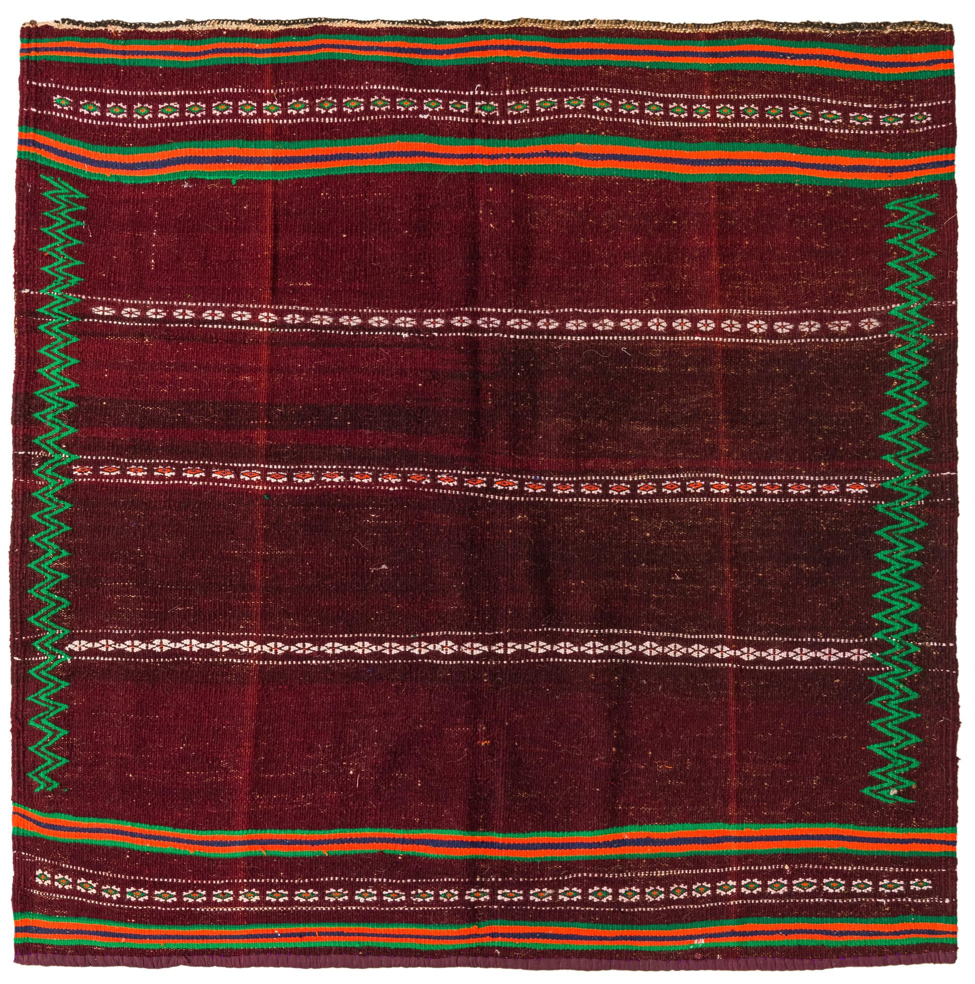 125cm x 135cm Tejido a mano Kilim Fars Alfombra Lana Cuadrado
