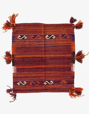 3' 5 x 3' 9 Hand Woven Kilim Fars Wool Square Rug