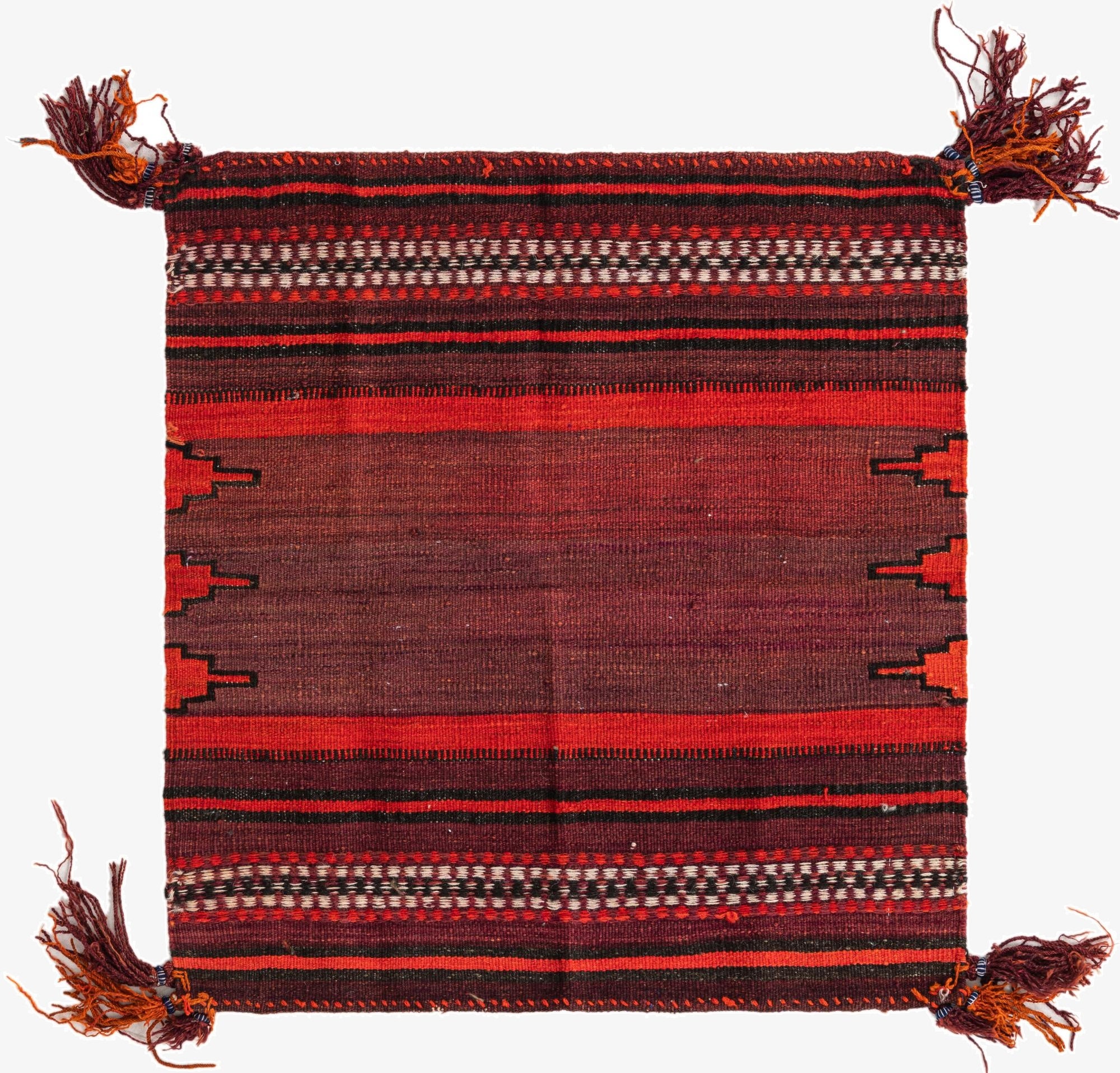 3' 4 x 3' 7  Hand Woven Kilim Fars Wool Square Rug