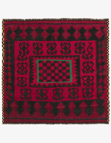 4' x 4' Hand Woven Kilim Fars Wool Square Rug