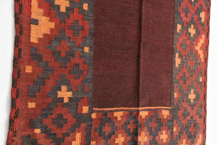 4' 1 x 4' 6 Hand Woven Kilim Maymana Wool Square Rug