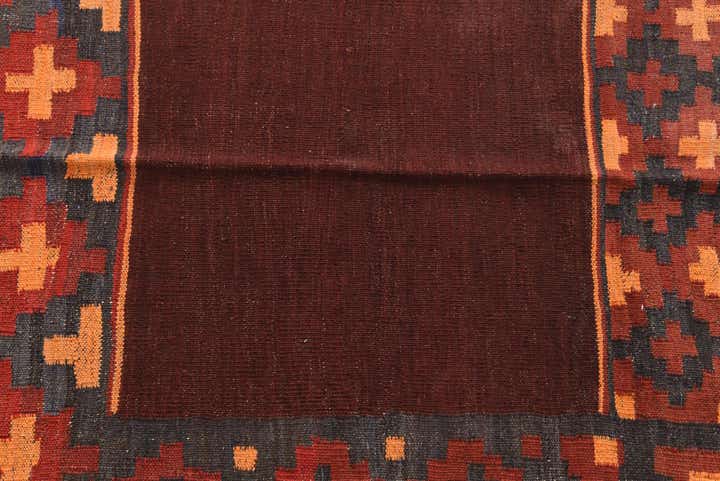 4' 1 x 4' 6 Hand Woven Kilim Maymana Wool Square Rug