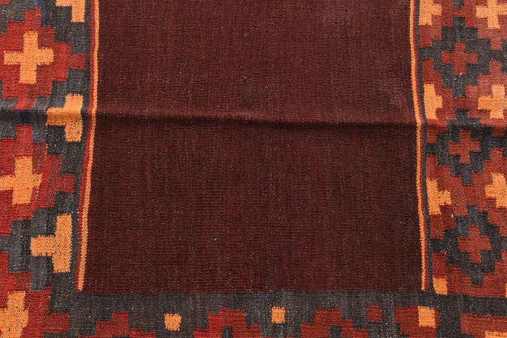 Detail image of 4' 1 x 4' 6 Hand Woven Kilim Maymana Wool Square Rug