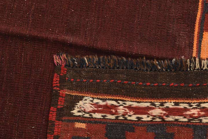 4' 1 x 4' 6 Hand Woven Kilim Maymana Wool Square Rug