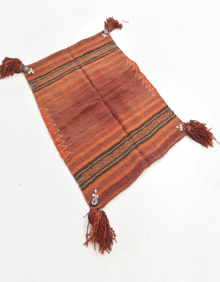 Detail image of 3' 2 x 3' 10  Hand Woven Kilim Maymana Wool Square Rug