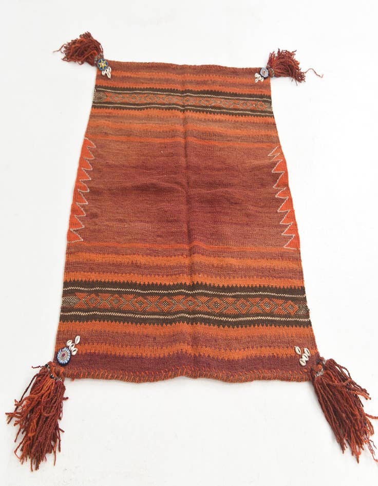 Detail image of 3' 2 x 3' 10  Hand Woven Kilim Maymana Wool Square Rug