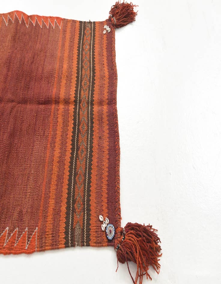 Detail image of 3' 2 x 3' 10  Hand Woven Kilim Maymana Wool Square Rug