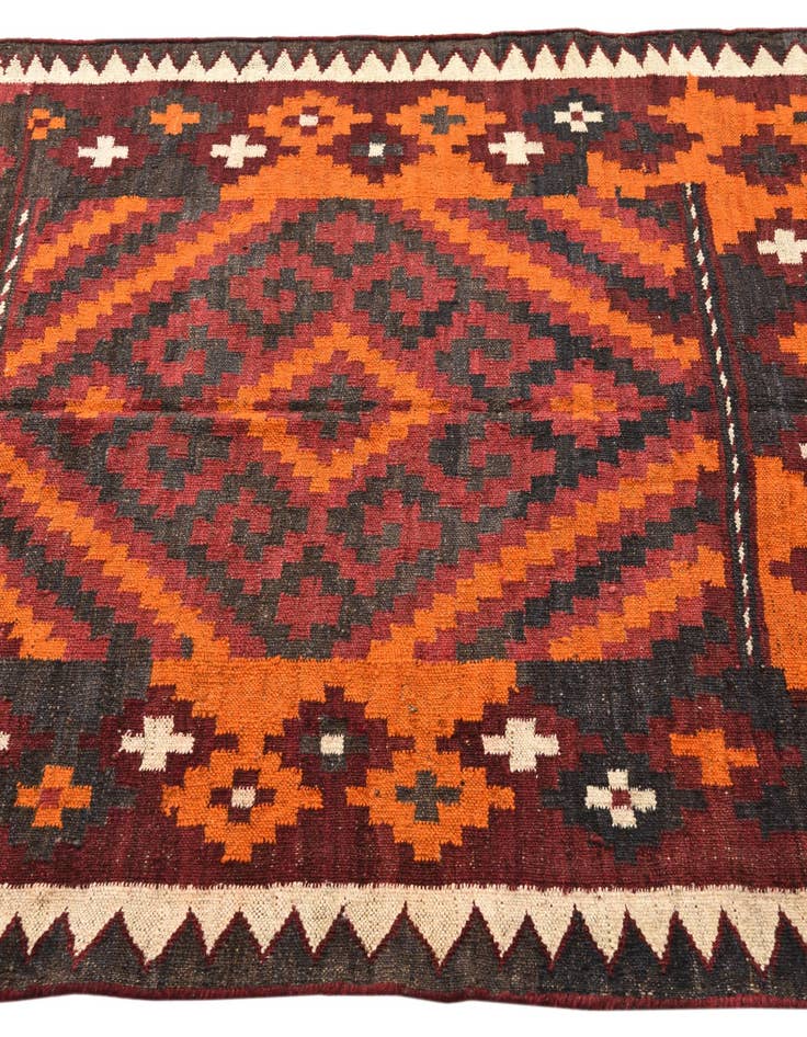 Detail image of 4' x 4' 3  Hand Woven Kilim Maymana Wool Square Rug