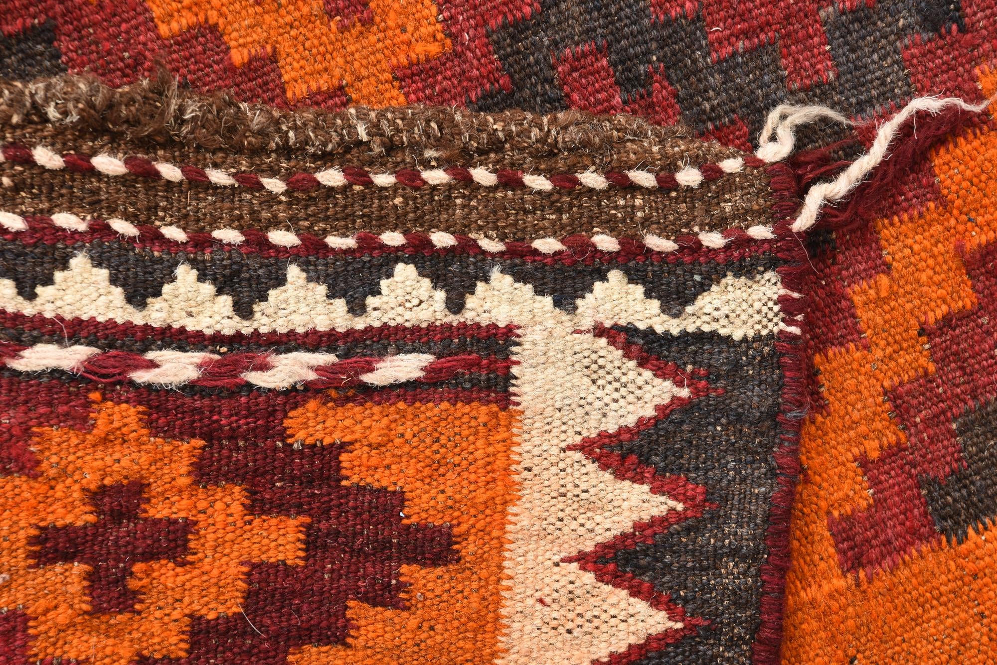 4' x 4' 3 Hand Woven Kilim Maymana Wool Square Rug