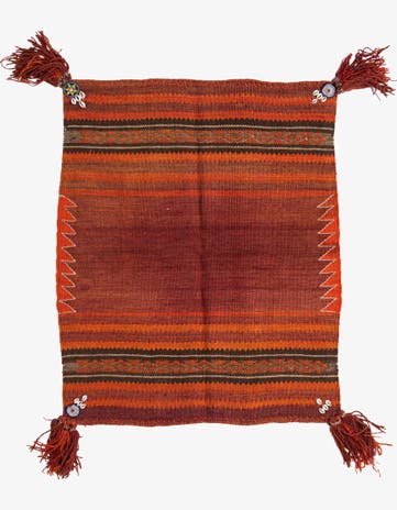 3' 2 x 3' 10 Hand Woven Kilim Maymana Wool Square Rug