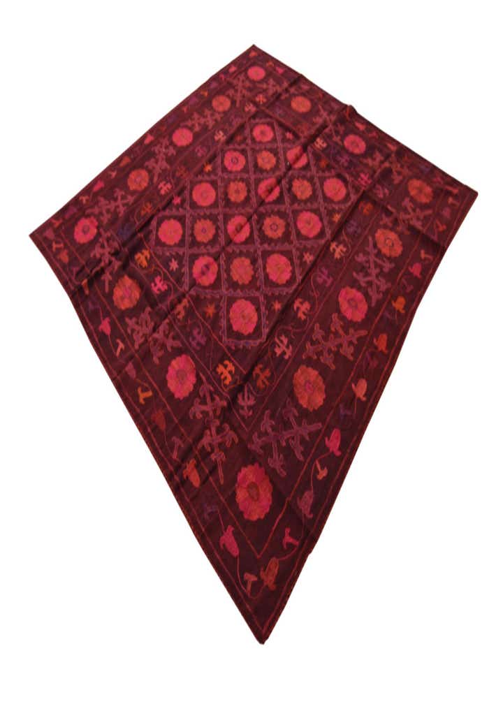 6' 4 x 6' 7 Hand Woven Kilim Modern Wool Square Rug