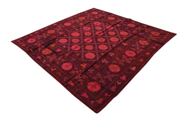 6' 4 x 6' 7 Hand Woven Kilim Modern Wool Square Rug