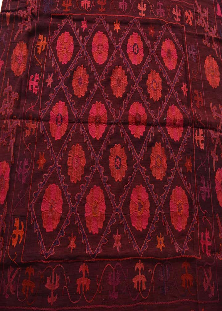 6' 4 x 6' 7 Hand Woven Kilim Modern Wool Square Rug