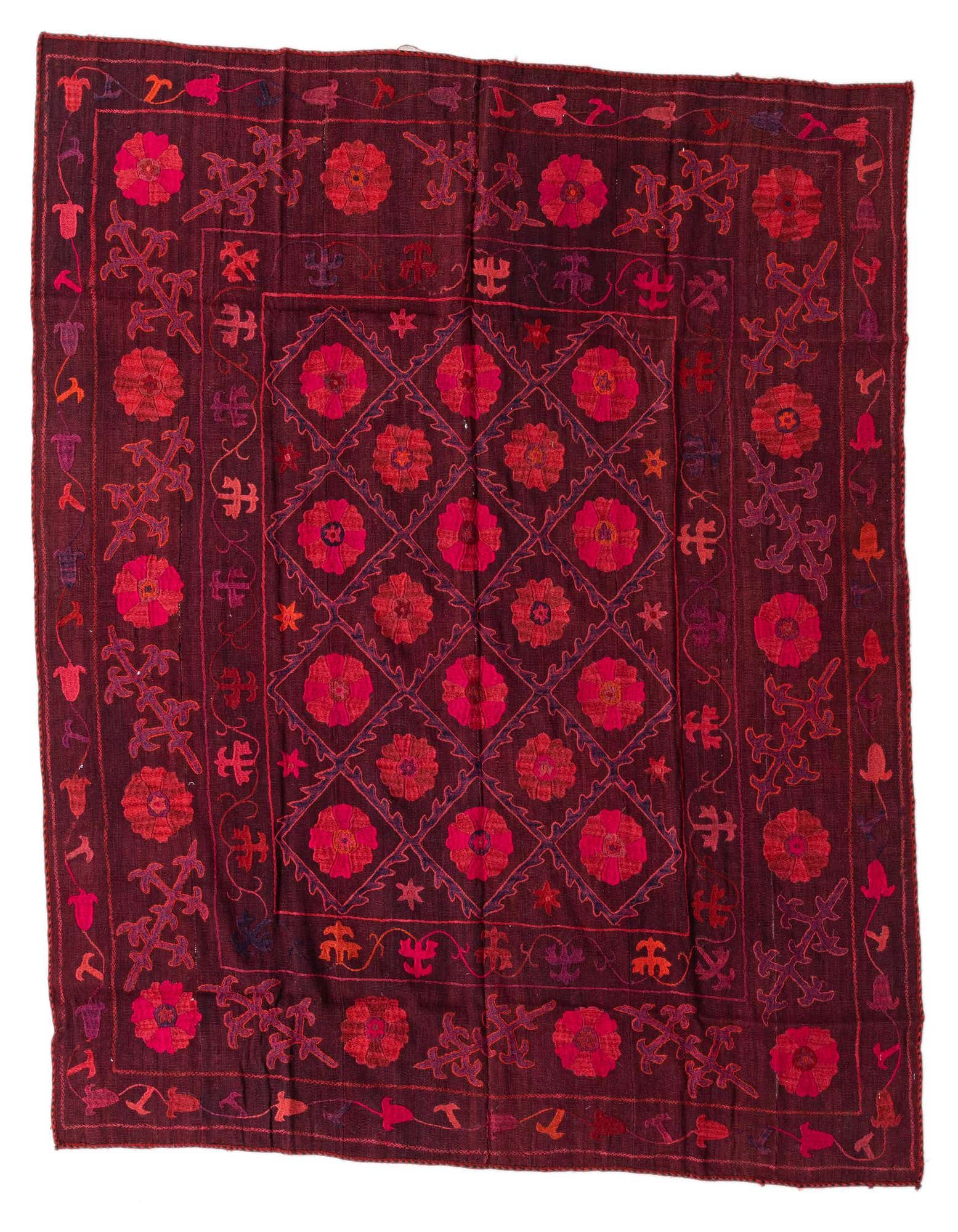 6' 4 x 6' 7 Hand Woven Kilim Modern Wool Square Rug