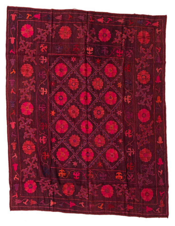 Detail image of 6' 4 x 6' 7 Hand Woven Kilim Modern Wool Square Rug