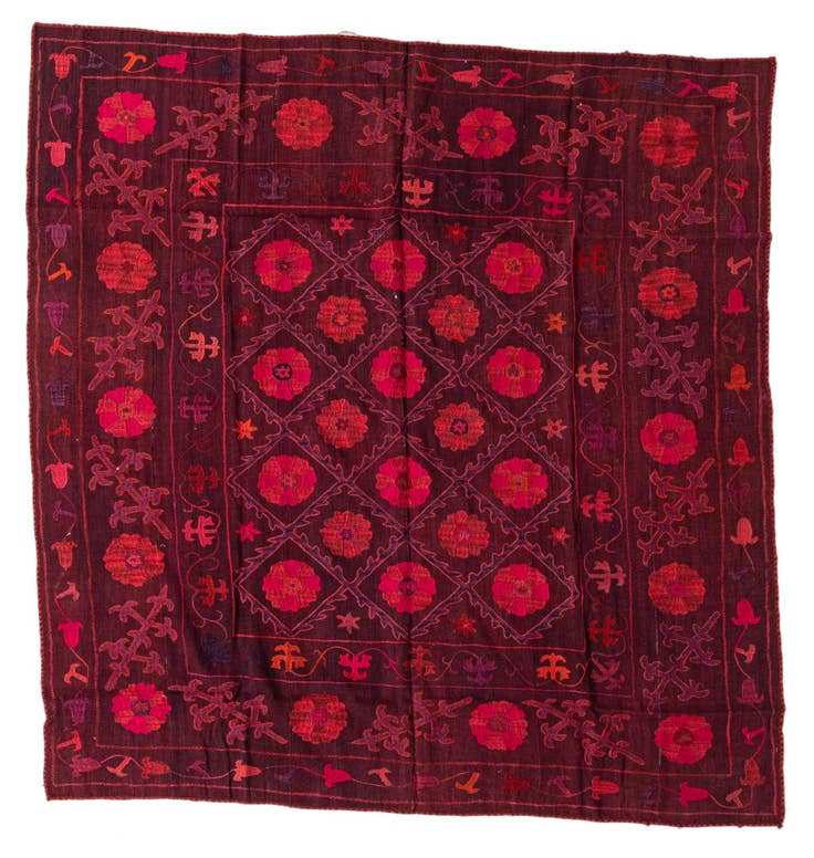 Detail image of 6' 4 x 6' 7 Hand Woven Kilim Modern Wool Square Rug