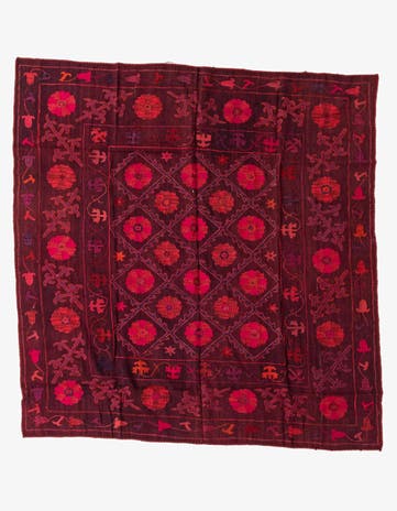 6' 4 x 6' 7 Hand Woven Kilim Modern Wool Square Rug