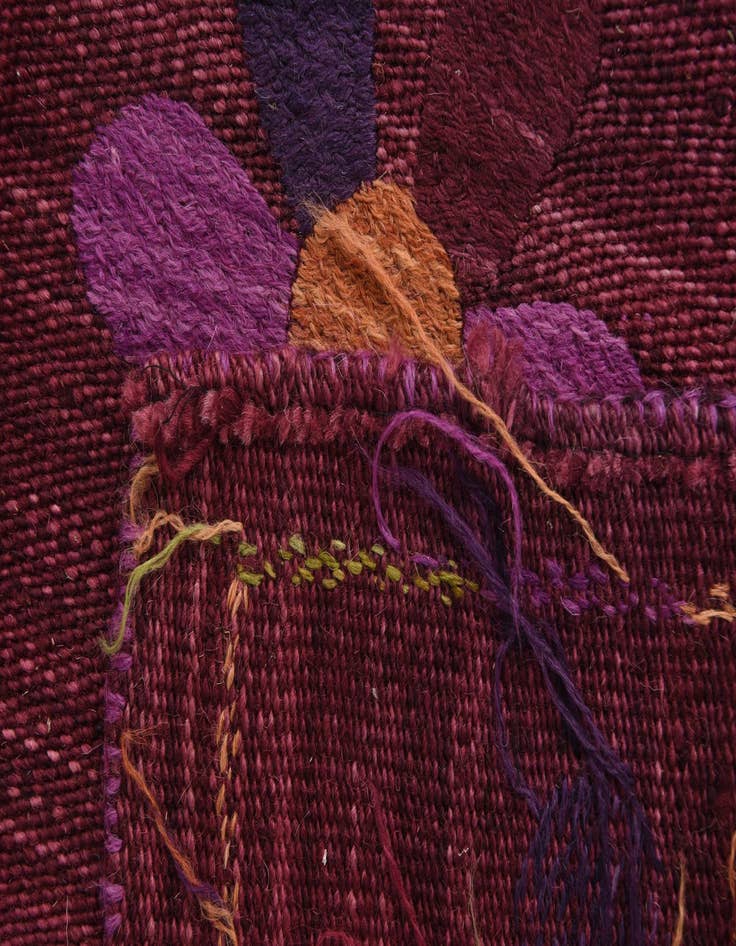 Detail image of 5' 4 x 6'  Hand Woven Kilim Suzani Wool Square Rug