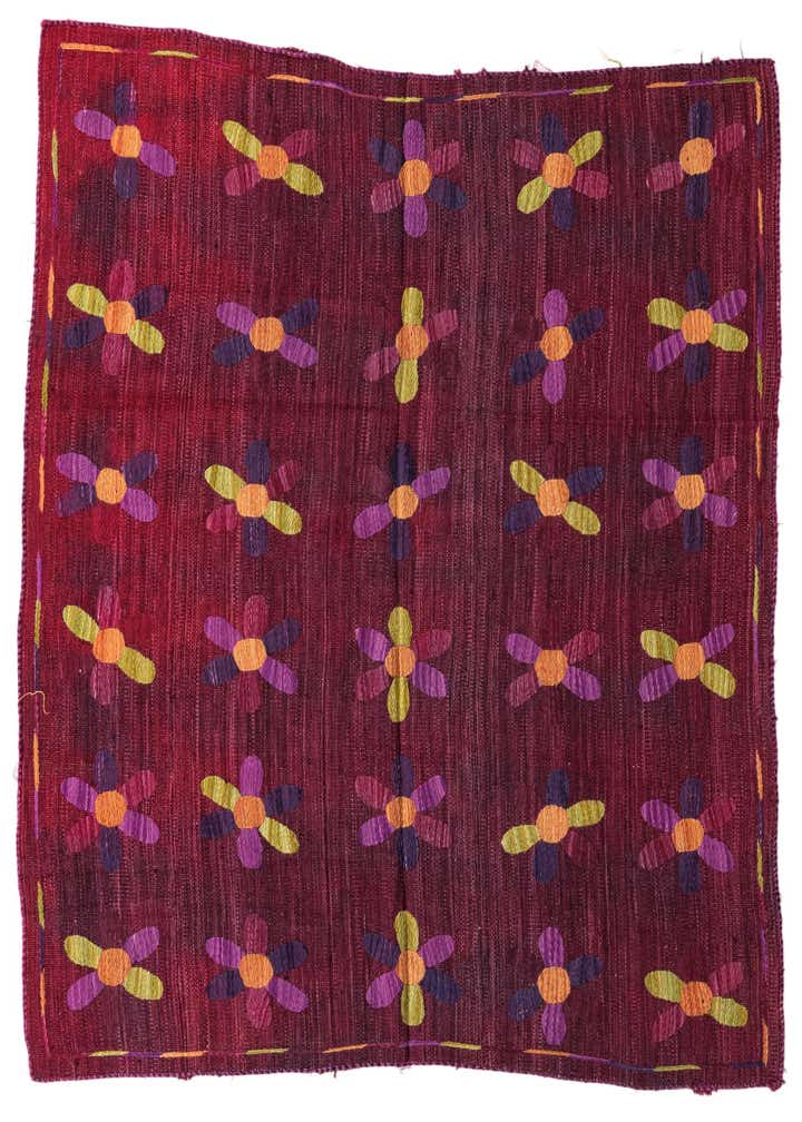 5' 4 x 6' Hand Woven Kilim Suzani Wool Square Rug