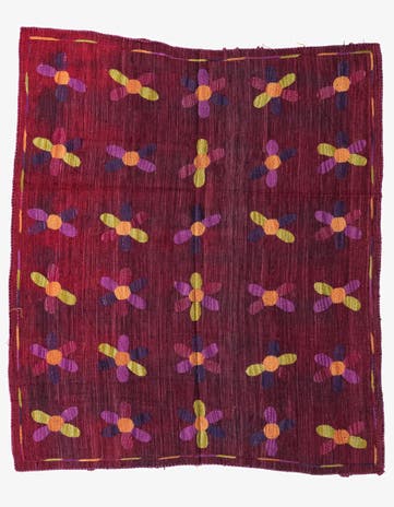 5' 4 x 6' Hand Woven Kilim Suzani Wool Square Rug
