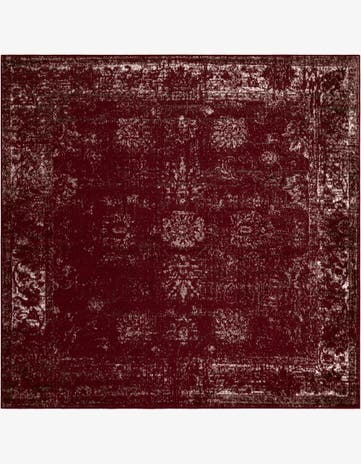 Burgundy Monaco Square Rug