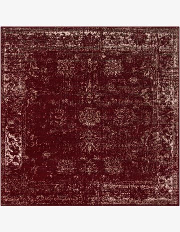 Burgundy Monaco Square Rug