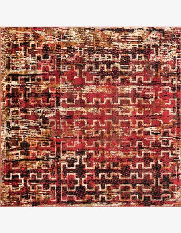 Burgundy Saturn Square Rug