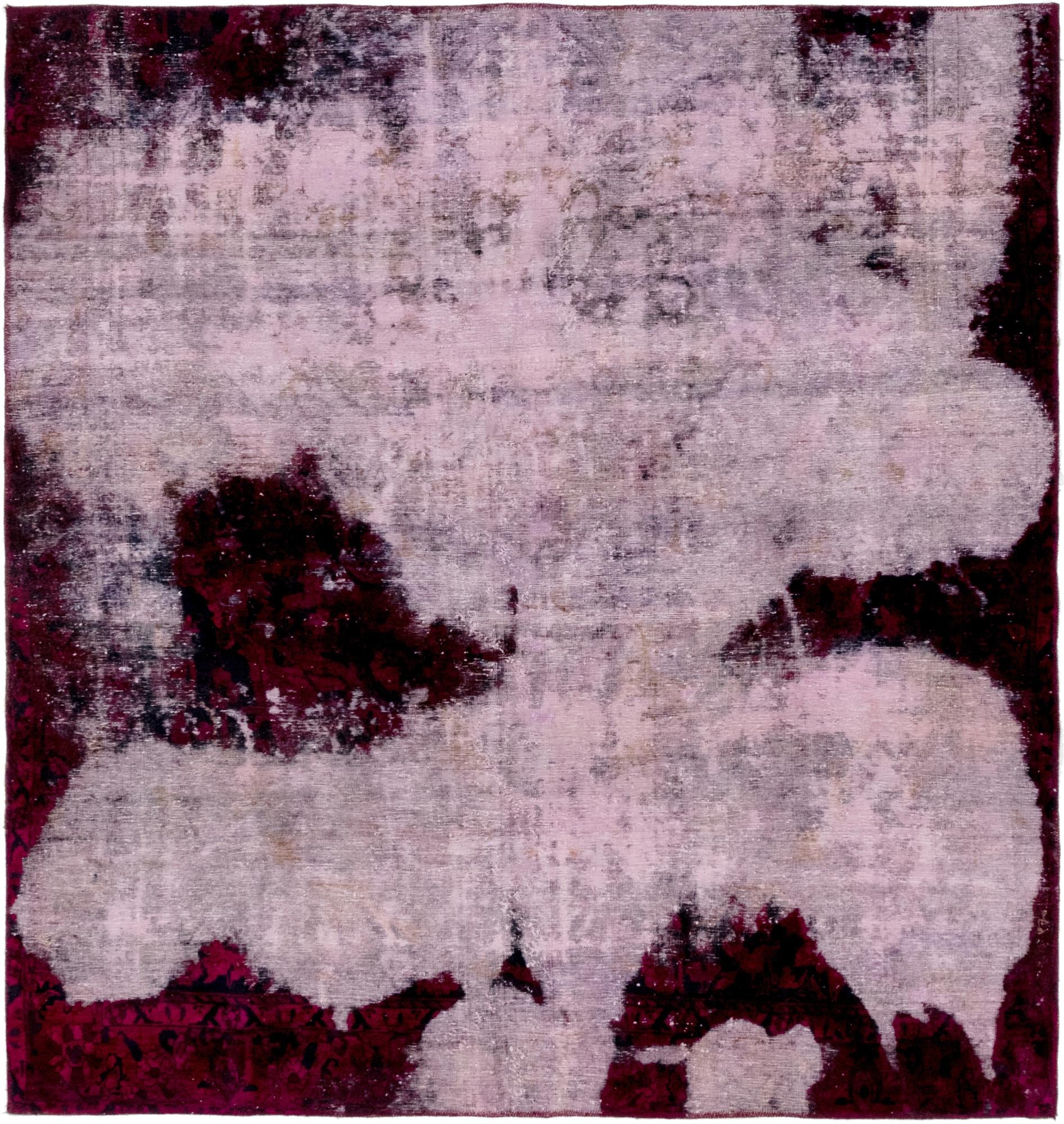 6' 8 x 6' 10 Hand Knotted Ultra Vintage Persian Wool Square Rug