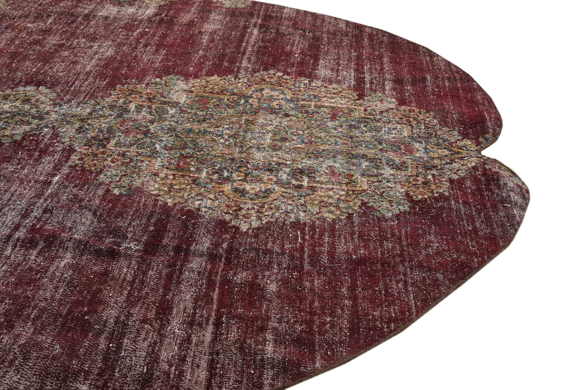6' x 7' Hand Knotted Ultra Vintage Persian Wool Square Rug