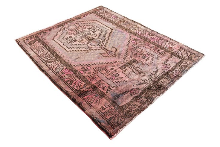 Detail image of 3' 10 x 4' 6 Hand Knotted Ultra Vintage Persian Wool Square Rug