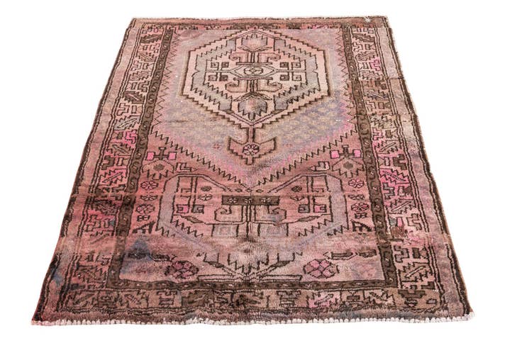 Detail image of 3' 10 x 4' 6 Hand Knotted Ultra Vintage Persian Wool Square Rug