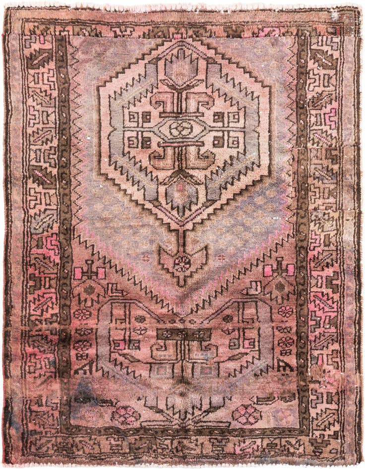 Detail image of 3' 10 x 4' 6 Hand Knotted Ultra Vintage Persian Wool Square Rug