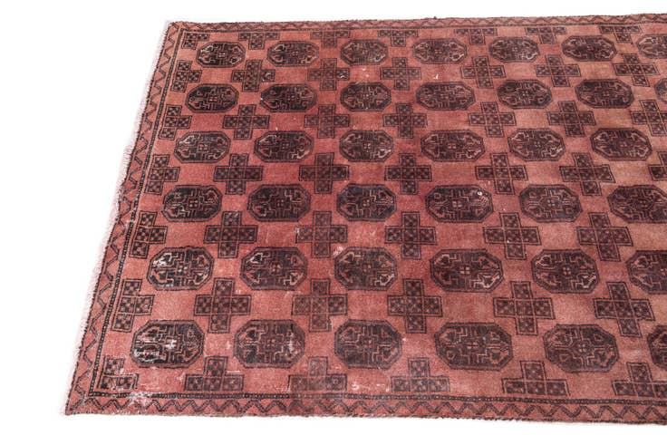 Detail image of 3' 7 x 8' 6 Hand Knotted Ultra Vintage Persian Wool Square Rug